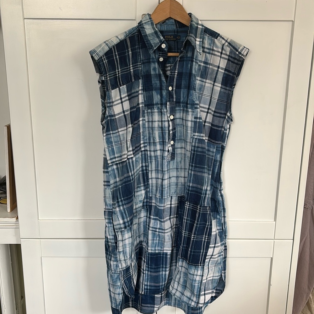 Polo Ralph Lauren Washed Madras Patchwork dress/coverup S